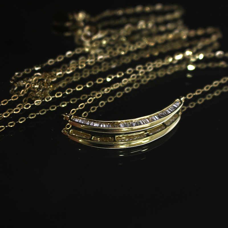 K18 YG ダイヤモンド 0.20ct ネックレス カーブ