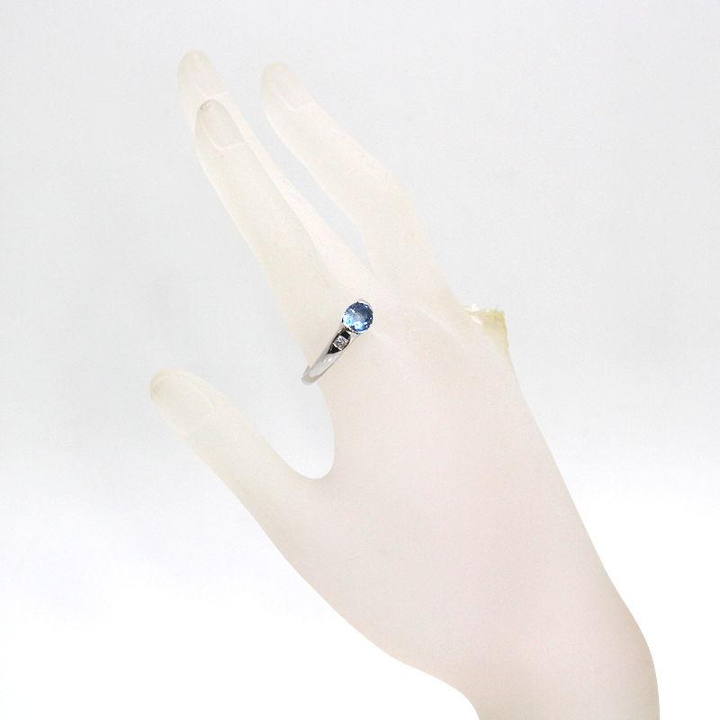 Pt900 アクアマリンリング 1.071ct 18号 ダイヤモンド 0.19ct 約9.3g プラチナ 大きい 指輪 30230_2