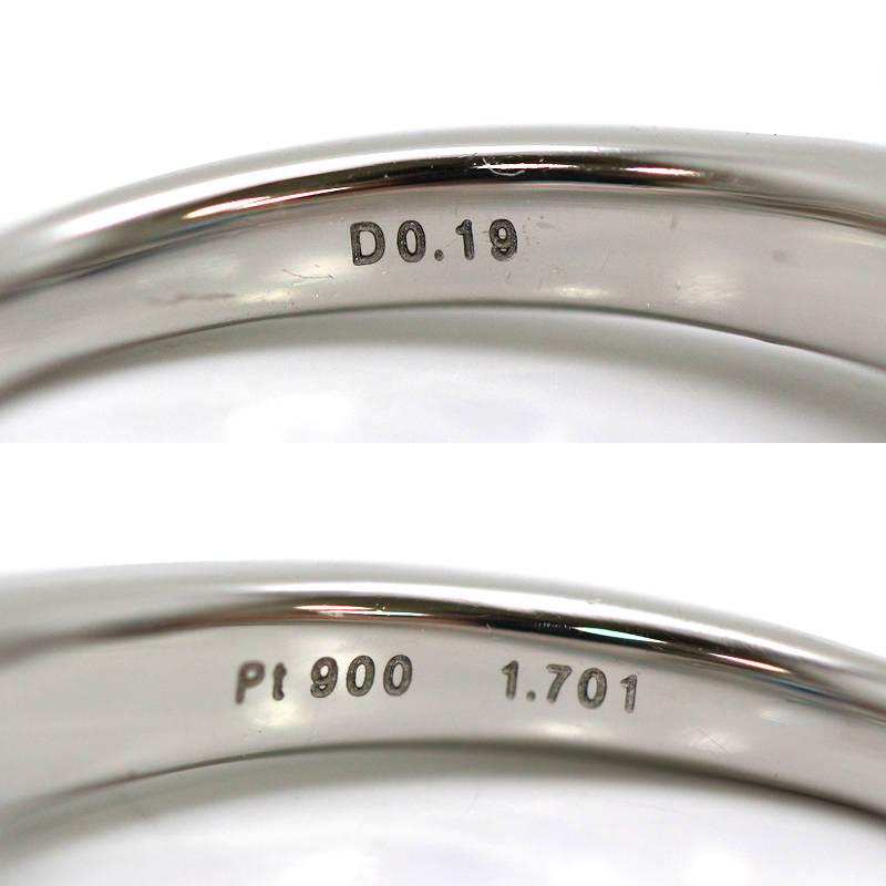 Pt900 アクアマリンリング 1.071ct 18号 ダイヤモンド 0.19ct 約9.3g プラチナ 大きい 指輪 30230_6