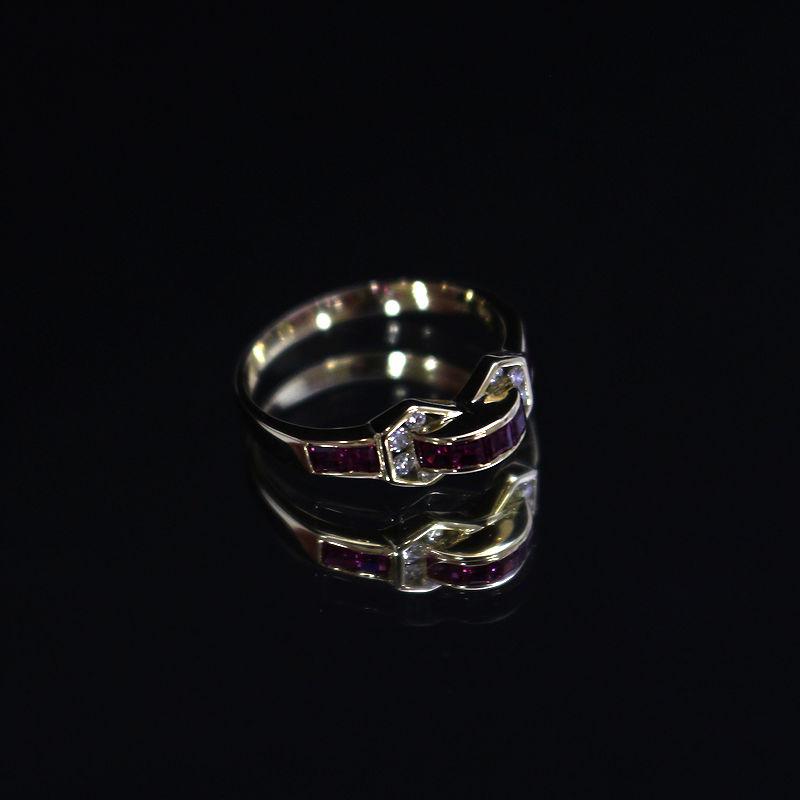 EJ&Co. ルビーリング 10号 ダイヤモンド K18 18金 ゴールド 約2.2g