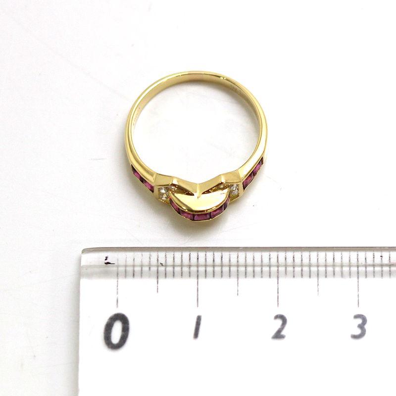 EJ&Co. ルビーリング 10号 ダイヤモンド K18 18金 ゴールド 約2.2g