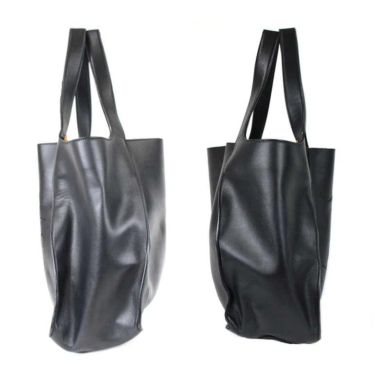 極美品 ステラマッカートニー トートバッグ ヴィーガン オルター レザー 黒 Women ブラック ロゴ ラージ トートバッグ | Stella McCartney JP