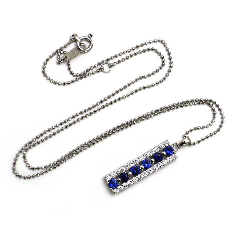 Pt900 Pt850 サファイア1.56ct ダイヤ0.55ct ネックレス Pt900 Pt850 サファイア1.56ct ダイヤ0.55ct ネックレス Pt900 Pt850