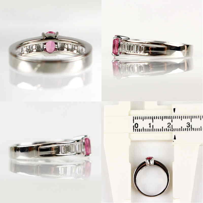 Pt900 ピンクサファイアリング プラチナ ピンクサファイヤ 0.552ct
