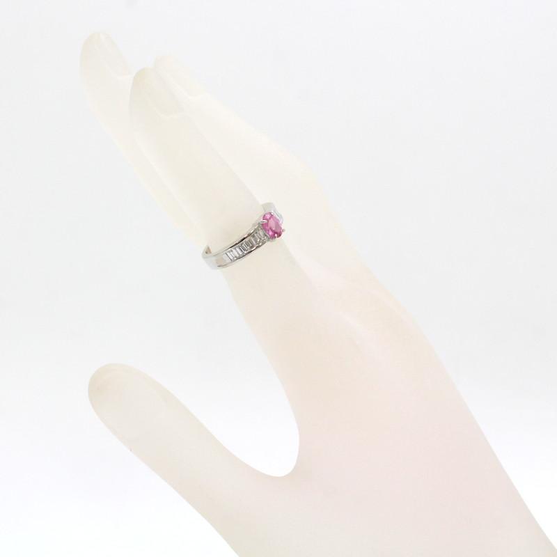 Pt900 ピンクサファイアリング 8号 0.552ct プラチナ ピンクサファイヤ 