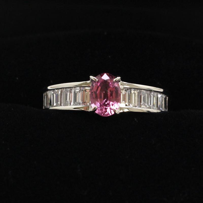 Pt900 ピンクサファイアリング 8号 0.552ct プラチナ ピンクサファイヤ 