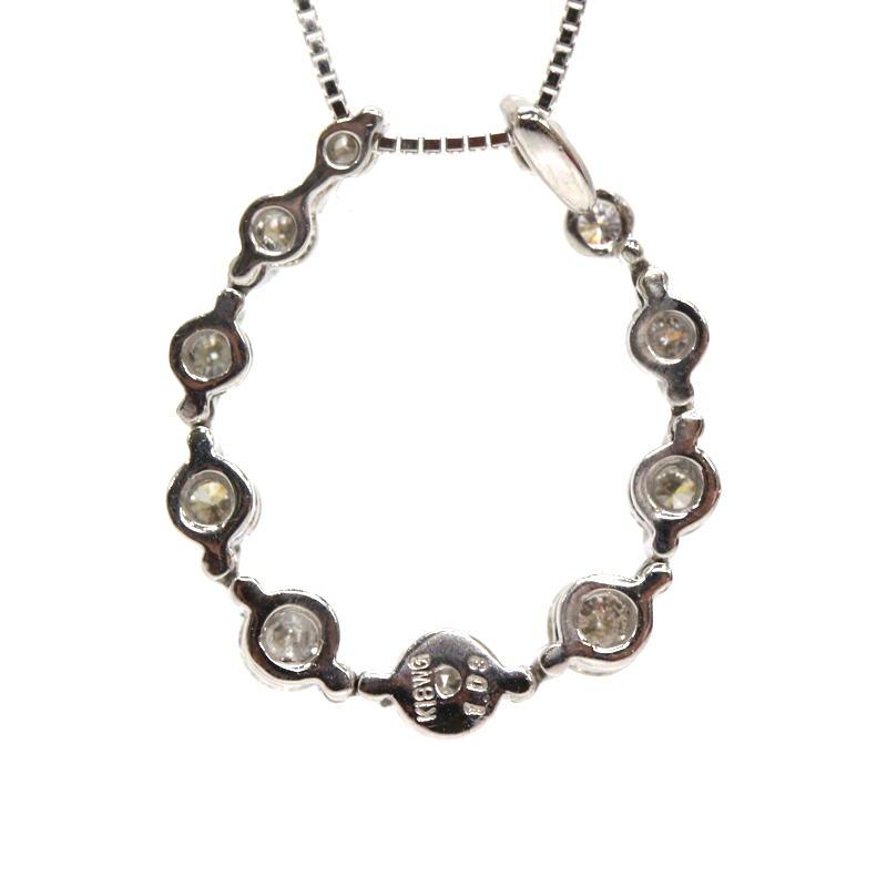 2way ダイヤモンドネックレス 1.03ct 馬蹄 K18WG 18金 ホワイト 