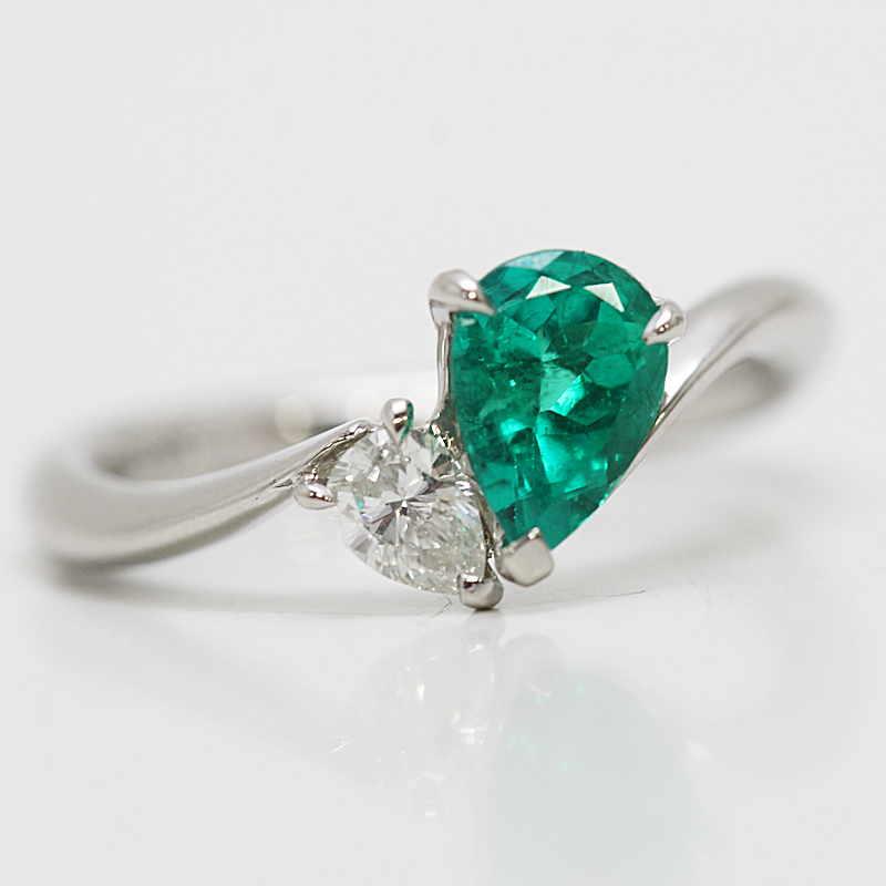 エメラルドリング 指輪 エメラルド ダイヤモンド 0.76ct/0.20ct  