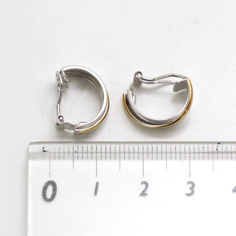 K14WG K18 フープイヤリング 約2.1g 14金 ホワイトゴールド 18金  