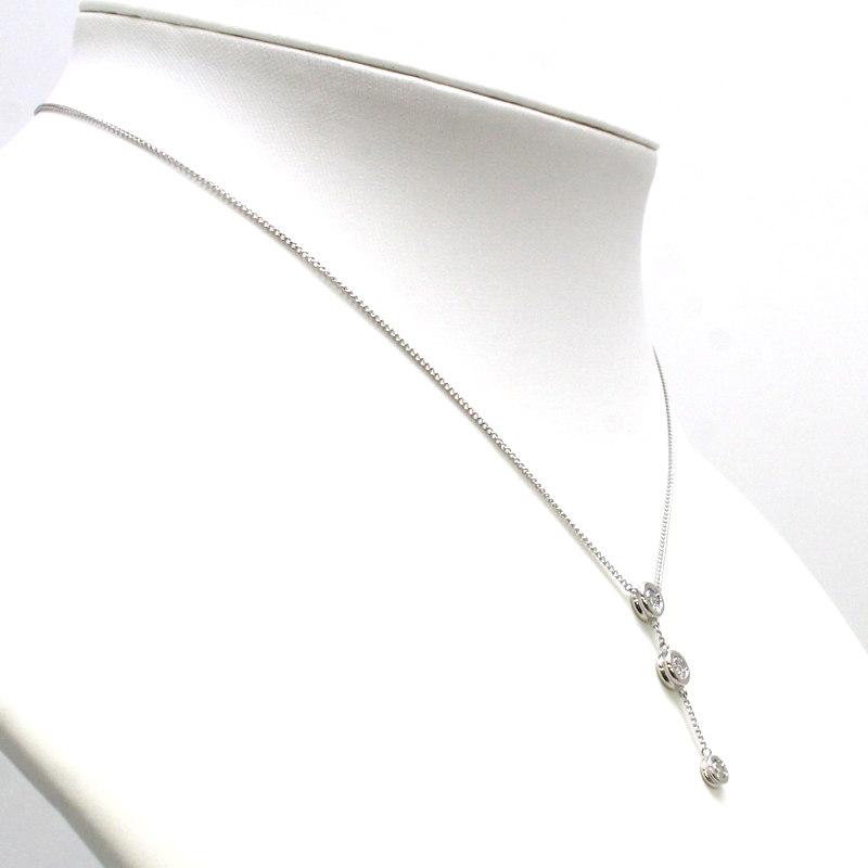 トリロジーネックレス Pt850 プラチナ ダイヤモンド 0.13Ct/0.13Ct 