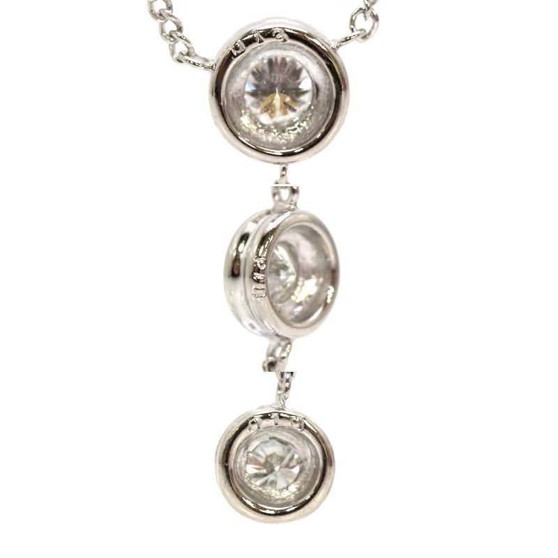 トリロジーネックレス Pt850 プラチナ ダイヤモンド 0.13Ct/0.13Ct 