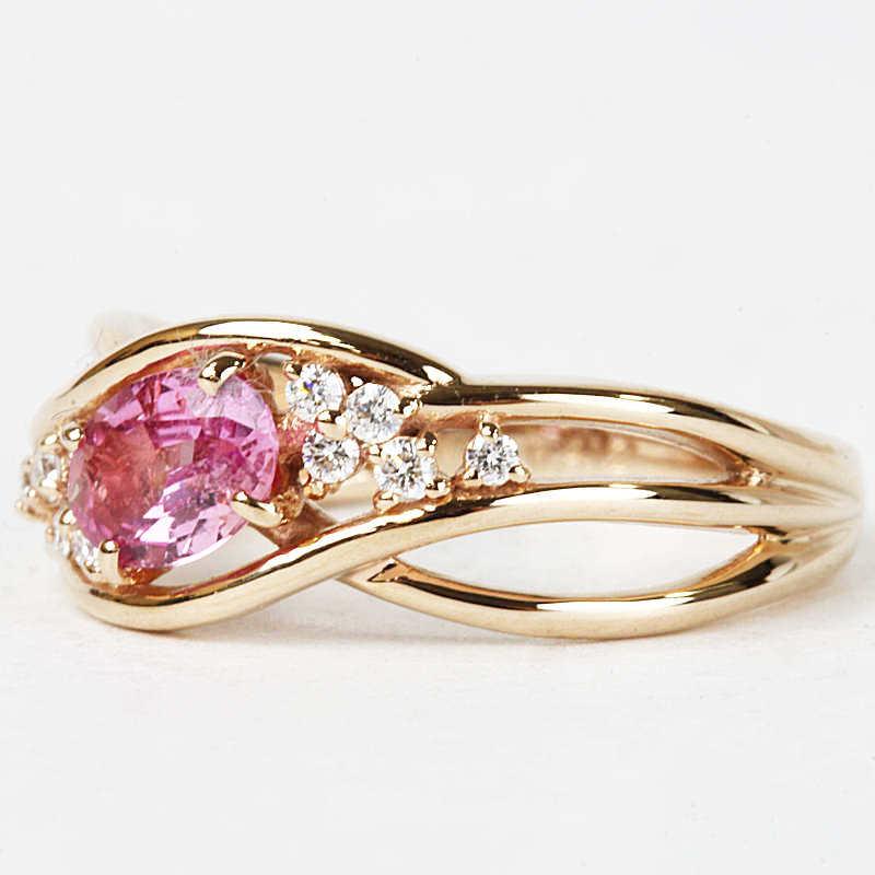 ピンクサファイアリング 0.412ct ダイヤモンド K18PG 18金 ピンク 