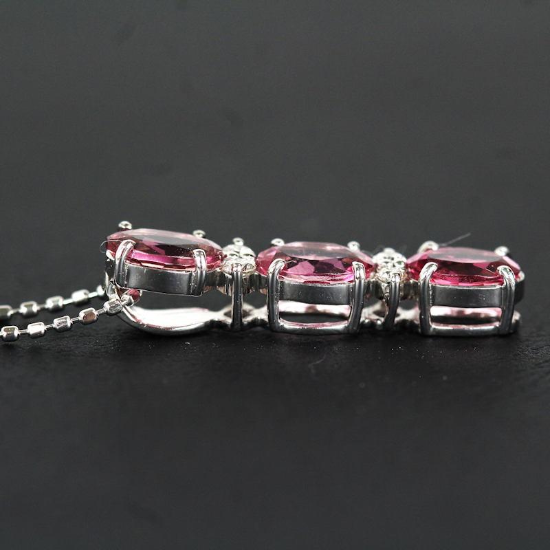 鑑別書付き】ピンクトルマリンネックレス 1.30ct ダイヤモンド