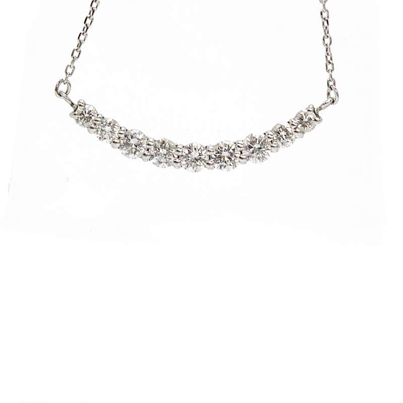 スマイルバーネックレス ダイヤモンド 0.32ct Pt850/900 プラチナ 40cm 