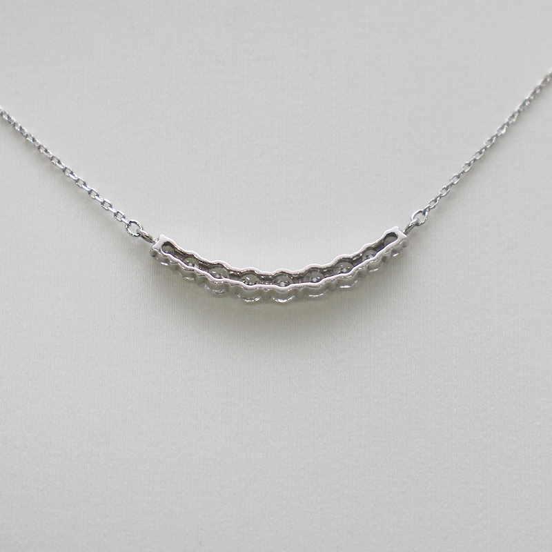 スマイルバーネックレス ダイヤモンド 0.32ct Pt850/900 約1.5g 30408