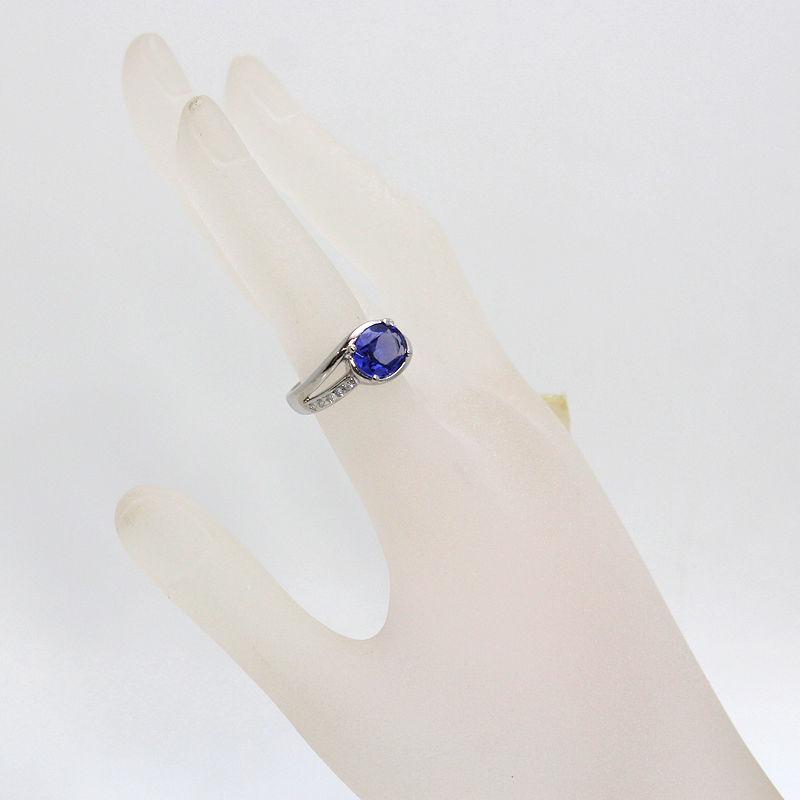 Pt900 タンザナイトリング 12.5号 2.23ct ダイヤモンド 0.17ct プラチナ 約9.3g 指輪 30419_1