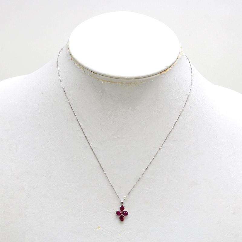 Pt850/Pt900 ルビーネックレス 約40cm 1.00ct 約1.3g プラチナ 30421 