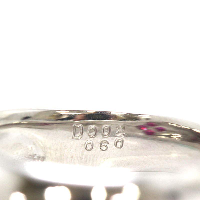 Pt900 ルビーリング 0.60ct 菱形 ダイヤモンド 0.02ct 11.5号 指輪