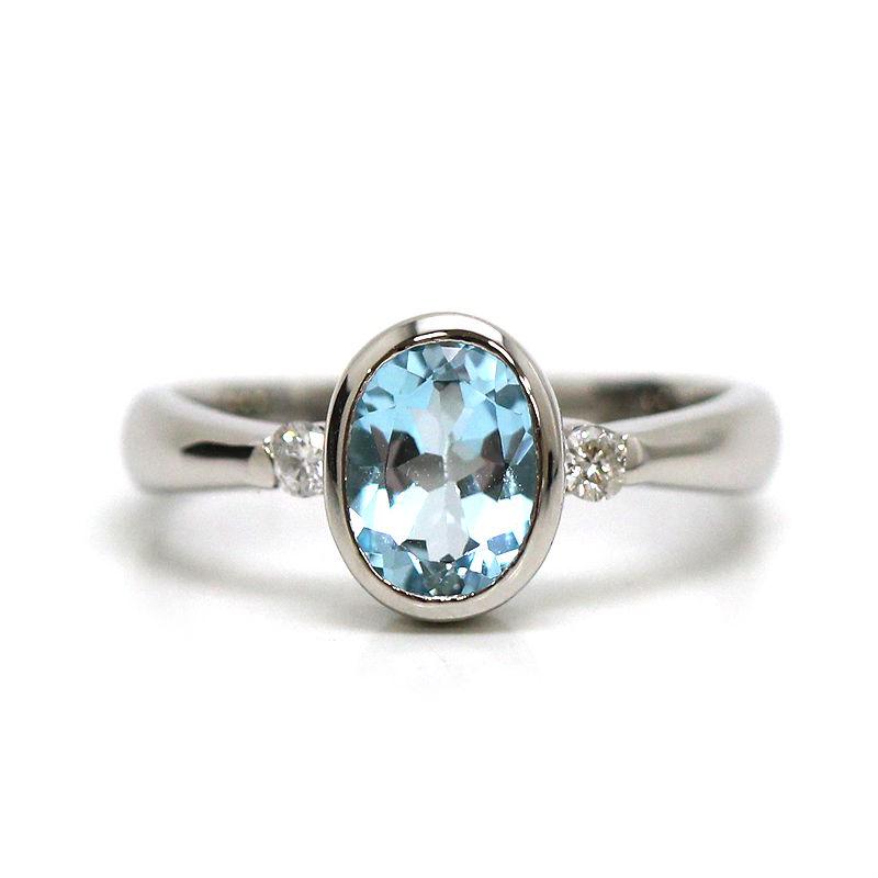 pt900 ブルーダイヤモンドリング ダイヤモンド0.10ct