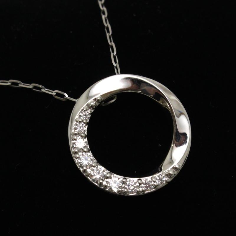 サークル ネックレス ダイヤモンド 0.20ct Pt850/900 プラチナ 30491 