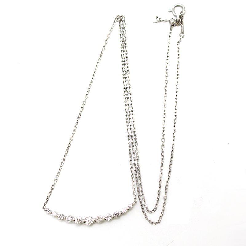 ダイヤモンド スマイルバー ネックレス 0.50ct Pt850/900 プラチナ