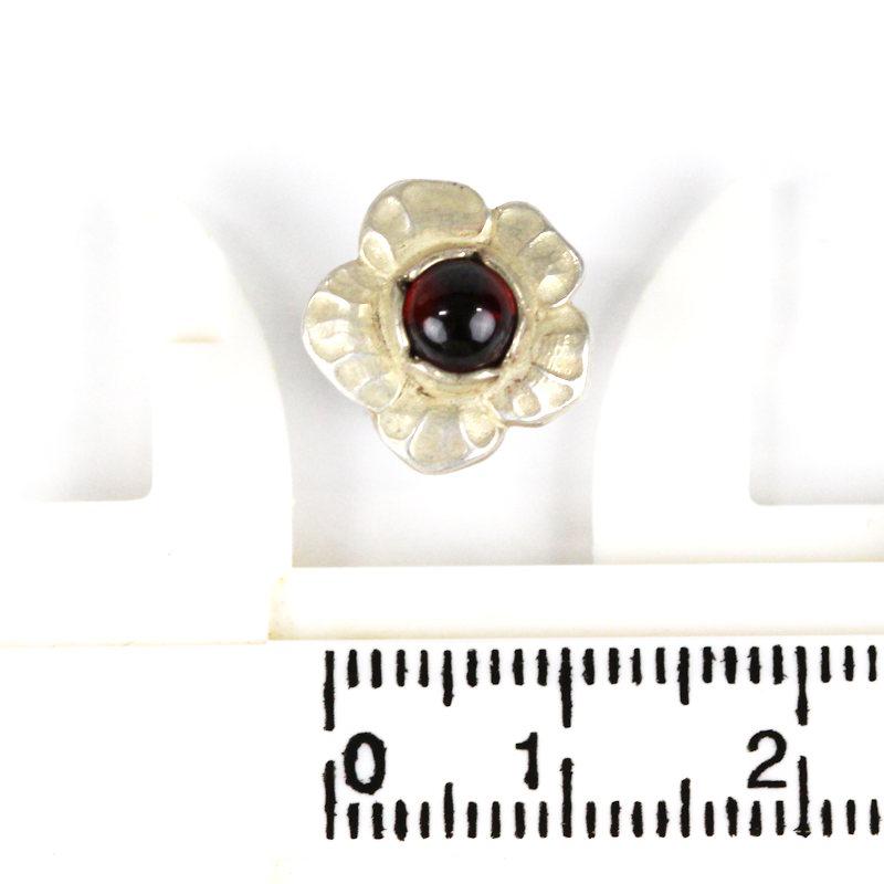 ジョージジェンセン 2002年ガーネット ピアス 未使用品 Georg Jensen GEORG JENSEN ジョージジェンセン フラワー