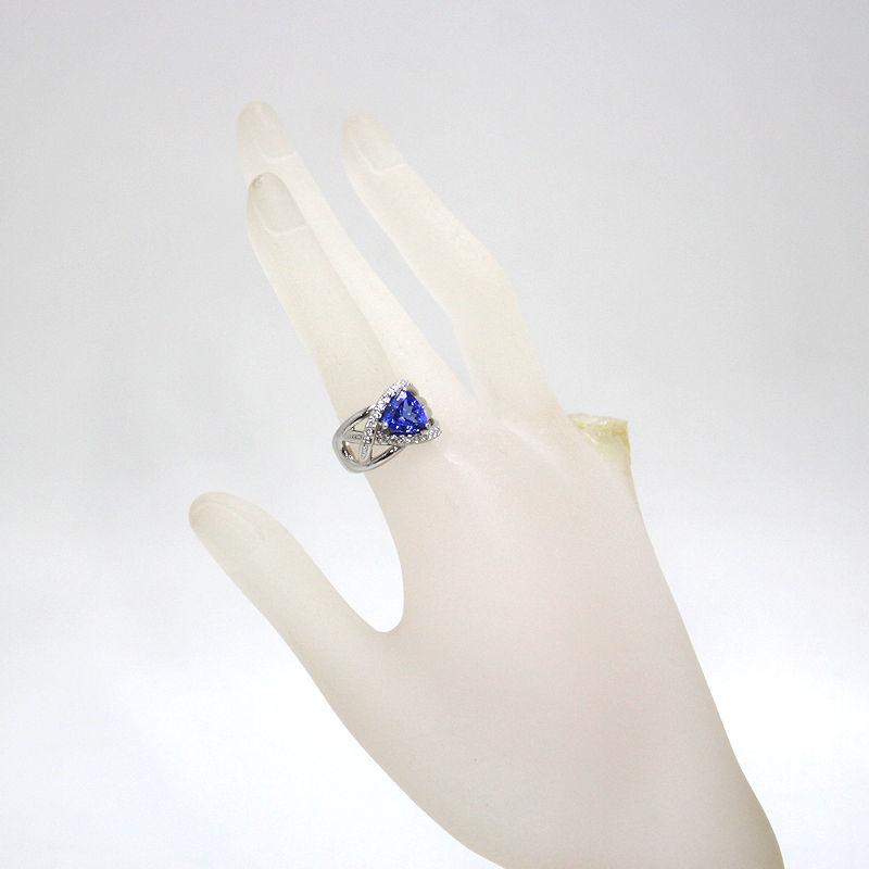 Pt900 タンザナイトリング 14号 2.15ct ダイヤモンド 0.20ct プラチナ 