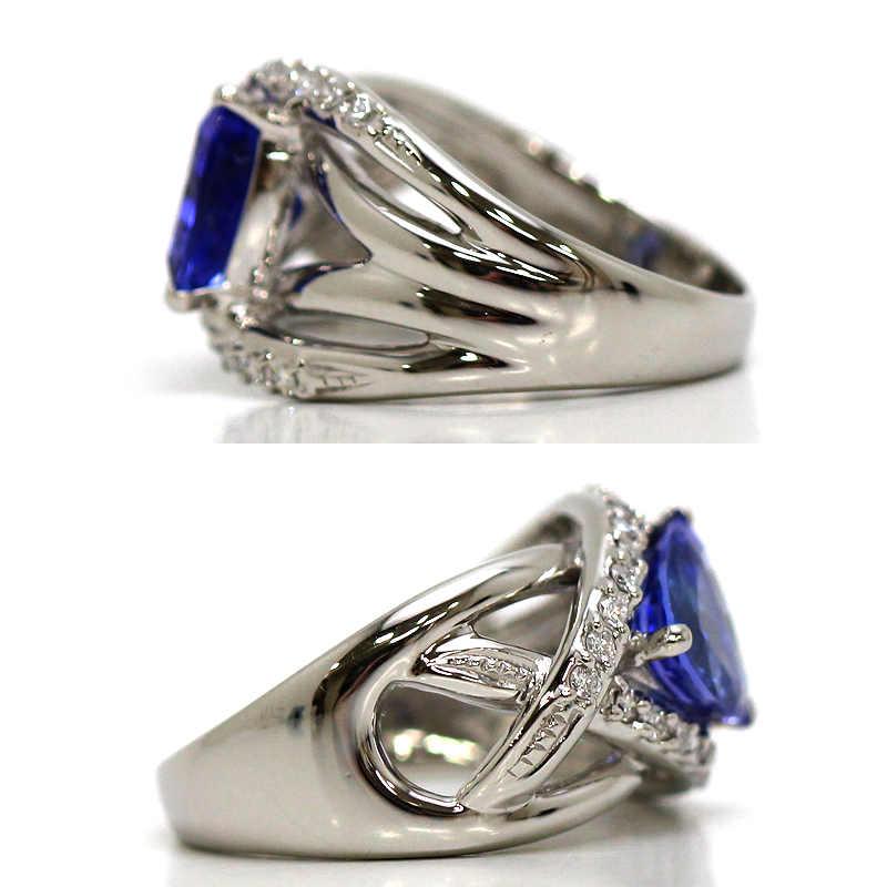 Pt900 タンザナイトリング 14号 2.15ct ダイヤモンド 0.20ct プラチナ
