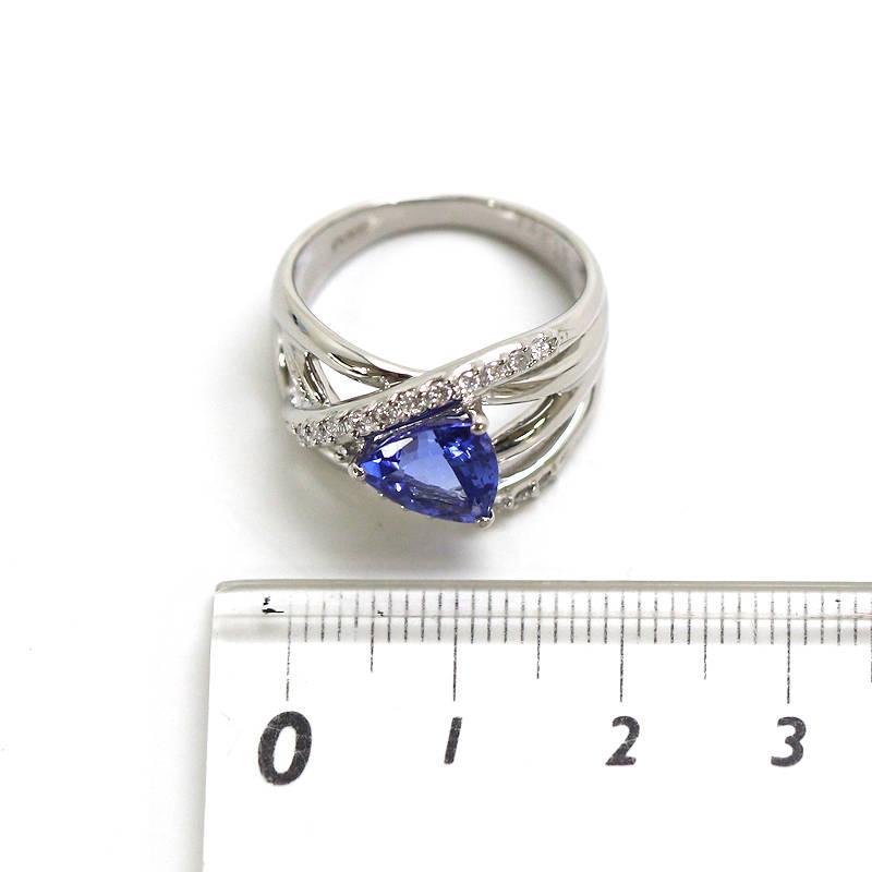 Pt900 タンザナイトリング 14号 2.15ct ダイヤモンド 0.20ct プラチナ 