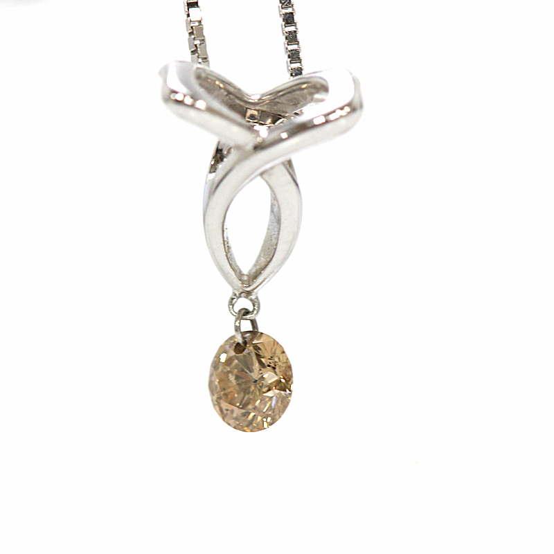 ネックレス ダイヤモンド 0.20ct 18金ホワイトゴールド K18WG 42cm 1.8