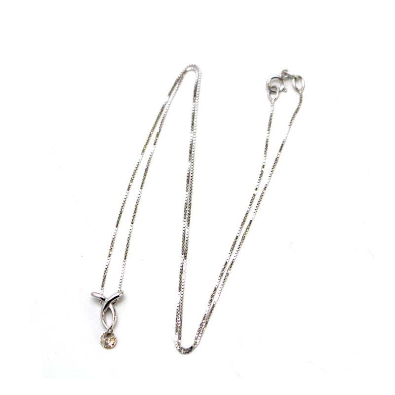 ネックレス ダイヤモンド 0.20ct 18金ホワイトゴールド K18WG 42cm 1.8 