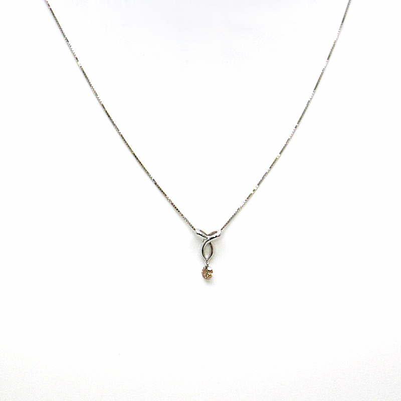 ネックレス ダイヤモンド 0.20ct 18金ホワイトゴールド K18WG 42cm 1.8 