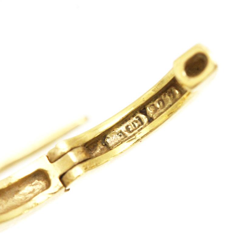 K18YG 片耳ダイヤモンドフープピアス 0.05ct 18金 イエロー