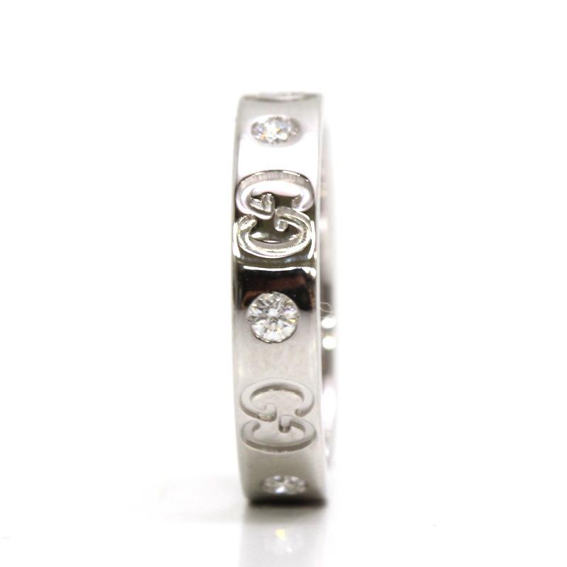 GUCCI（グッチ） GGアイコンリング ダイヤモンド 9号 K18WG 18金