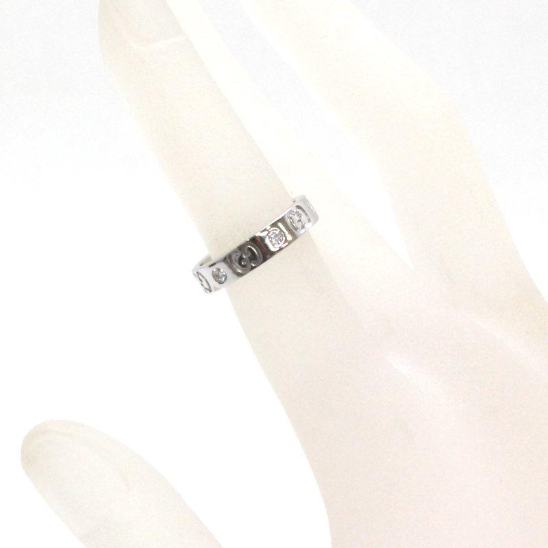 GUCCI（グッチ） GGアイコンリング ダイヤモンド 9号 K18WG 18金
