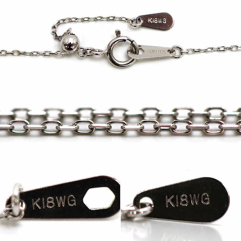 K18WG ダイヤモンド ネックレス 三日月モチーフ K18WG 三日月モチーフネックレス ダイヤモンド 0.40ct ブラック