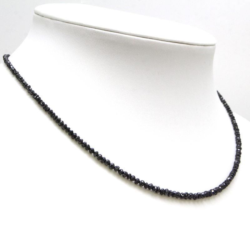 ブラックダイヤネックレス　18金ホワイトゴールド　20.00カラット　K18WG K18WG 天然ブラックダイヤモンドネックレス 18金 ホワイトゴールド