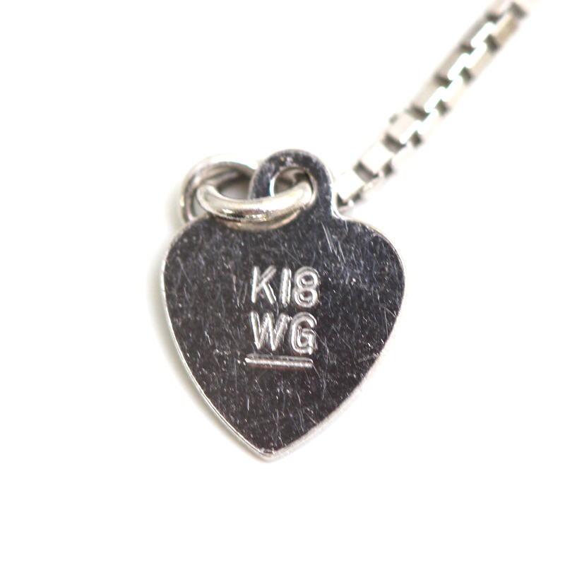 K18WG 天然ブラックダイヤモンドネックレス 18金 ホワイトゴールド