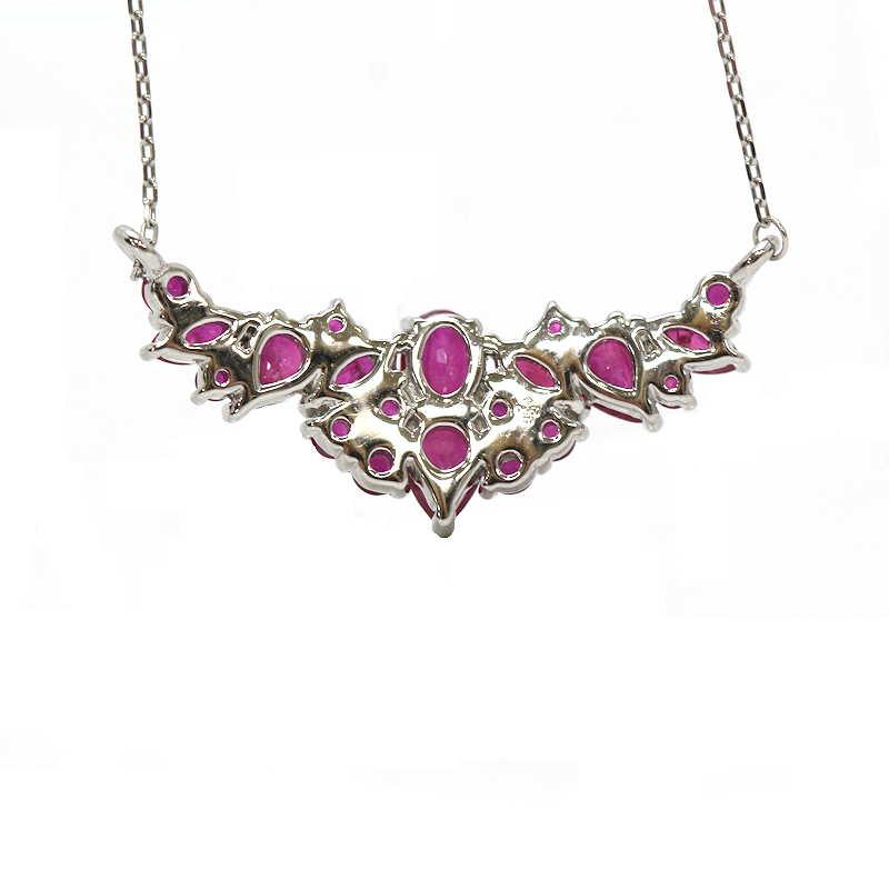 ルビーネックレス プラチナ Pt850/950 ルビー 1.10ct 44cm 3.5g 30772 