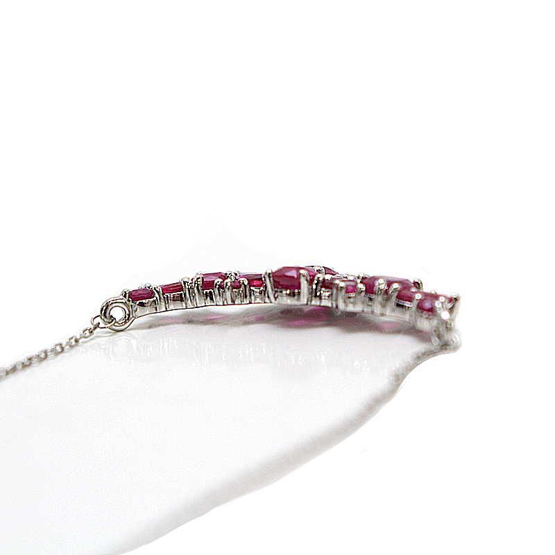 ルビーネックレス プラチナ Pt850/950 ルビー 1.10ct 44cm 3.5g 30772 