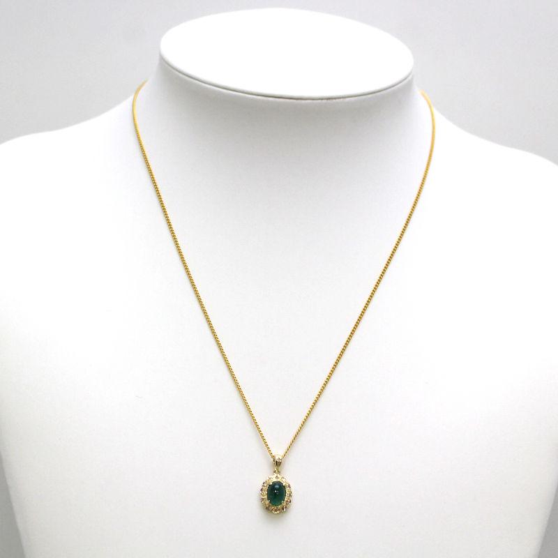 K18 エメラルドペンダントトップ 約2.4g 18金 ゴールド ダイヤモンド