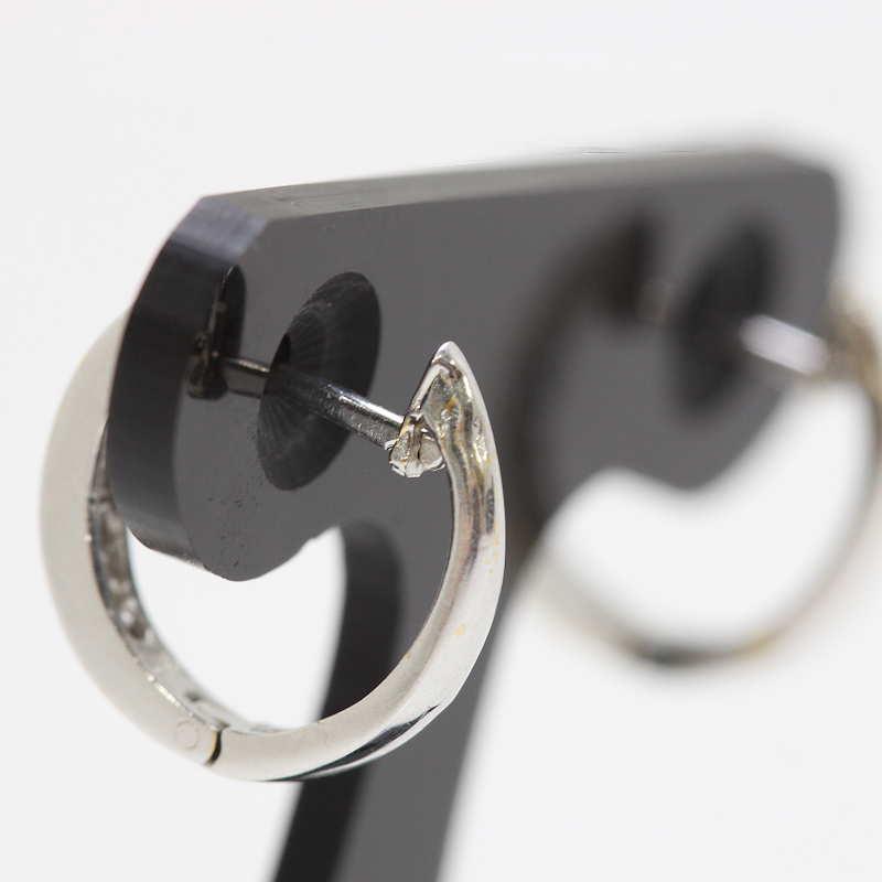 ダイヤ付きリングピアス 両耳用 フープピアス ダイヤモンド 0.10ct 
