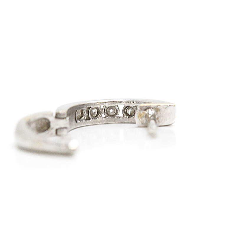 ダイヤ付きリングピアス 両耳用 フープピアス ダイヤモンド 0.10ct 