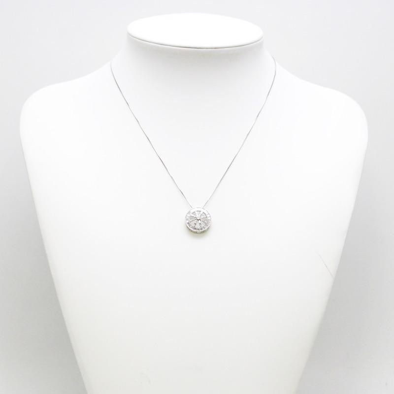 PT850/900プラチナ　ダイヤモンド　ネックレス Pt850/900 ダイヤモンドネックレス プラチナ 約44cm 0.70ct 車輪 舵