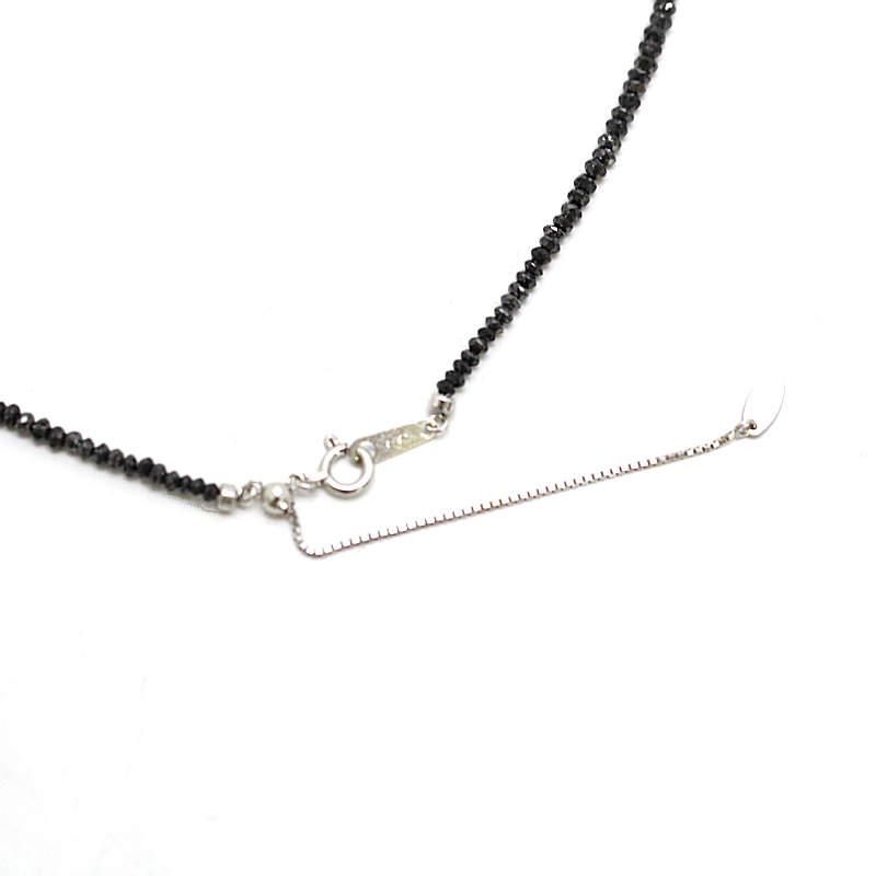 ブラックダイヤモンドネックレス 20.00ct 18金ホワイトゴールド K18WG