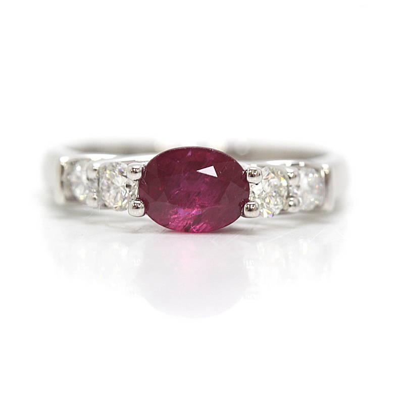 ルビーリング 指輪 ルビー 1.24ct ダイヤモンド 0.39ct プラチナ Pt900 