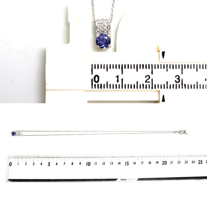 Pt850/Pt900 タンザナイトネックレス ダイヤモンド プラチナ 約44cm 