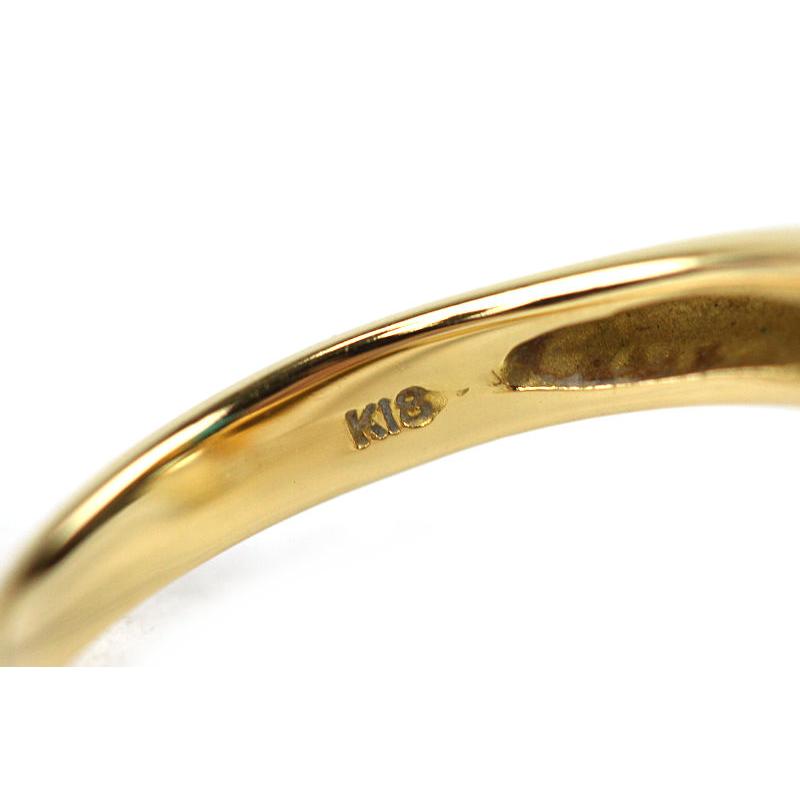 K18 フォークリング 11号 ターコイズ パール 真珠 約4.4g 18金