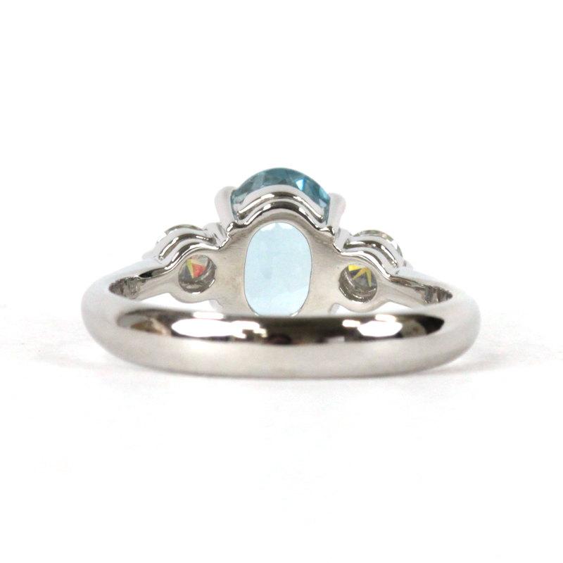 Pt900 アクアマリンリング 1.10ct ダイヤモンド 0.20ct プラチナ 7.5号