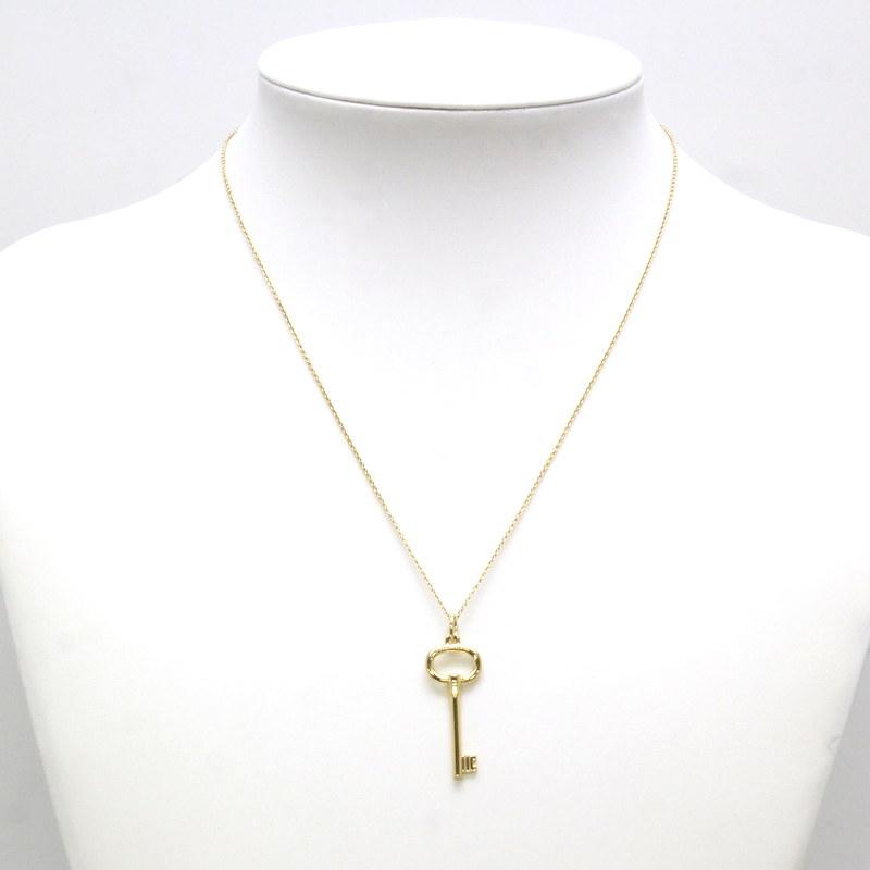 Tiffany & Co. ゴールド鍵モチーフネックレス ティファニー TIFFANY&Co. オープン トレフォイルキー ネックレス 18金